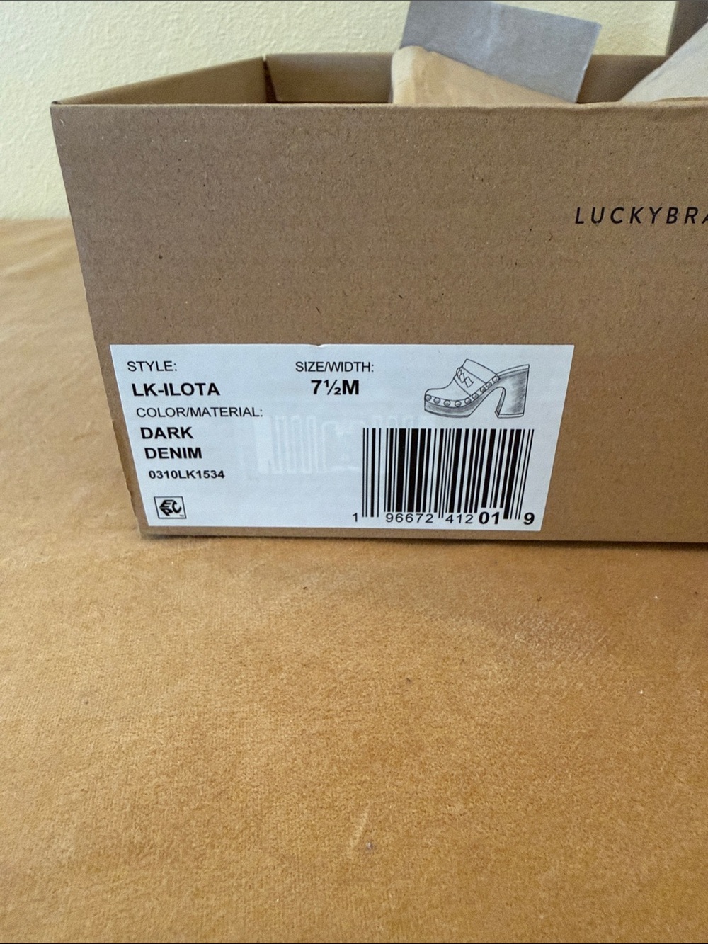 Lucky Brand Dark Denim Braided Clog Heels - Picture 2 of 4